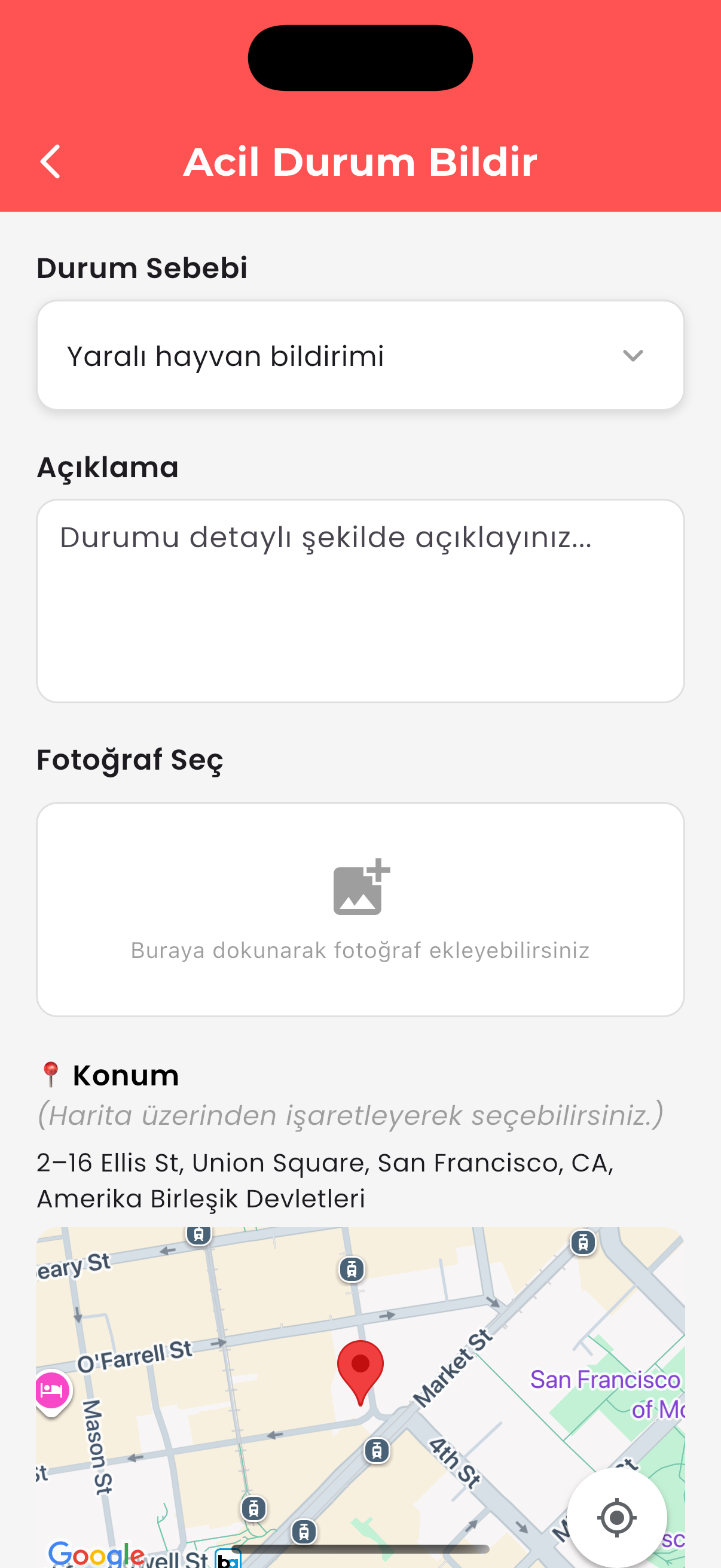 Uygulama ekran 1